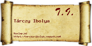 Tárczy Ibolya névjegykártya